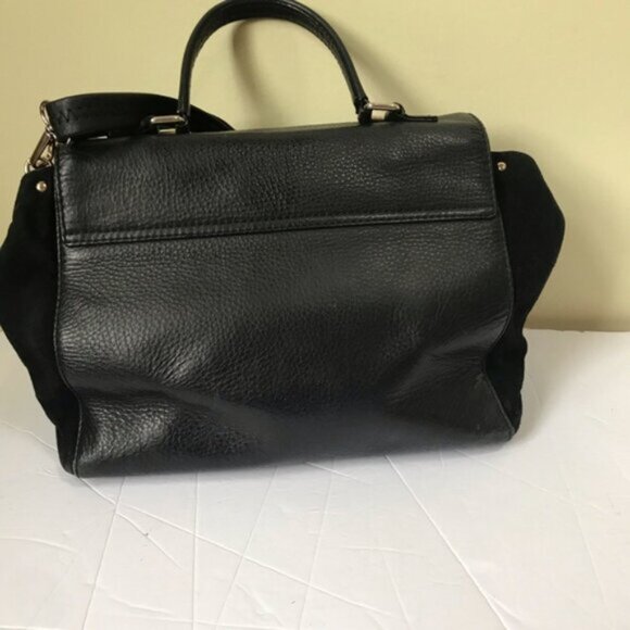 KATE SPADE Magnolia Park Pebble Leather Suede Satchel Shoulder Bag Large Logo - Picture 6 of 15